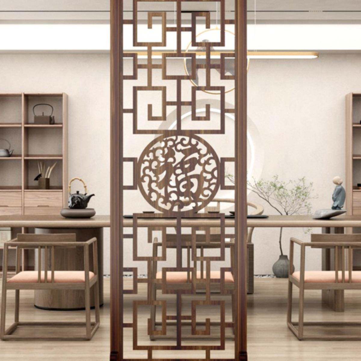 镂可折移动屏风985隔断实空玄关客厅新中式木办公室房叠间分割 - 图1