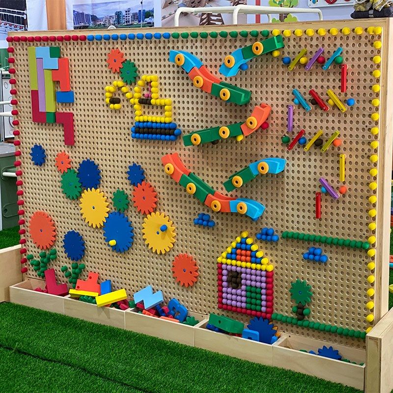 幼儿园走廊墙面玩具儿童洞洞板EVA颗粒积木组件软体轨道插珠益智,淘宝优惠券,粉丝福利购,淘宝优惠卷