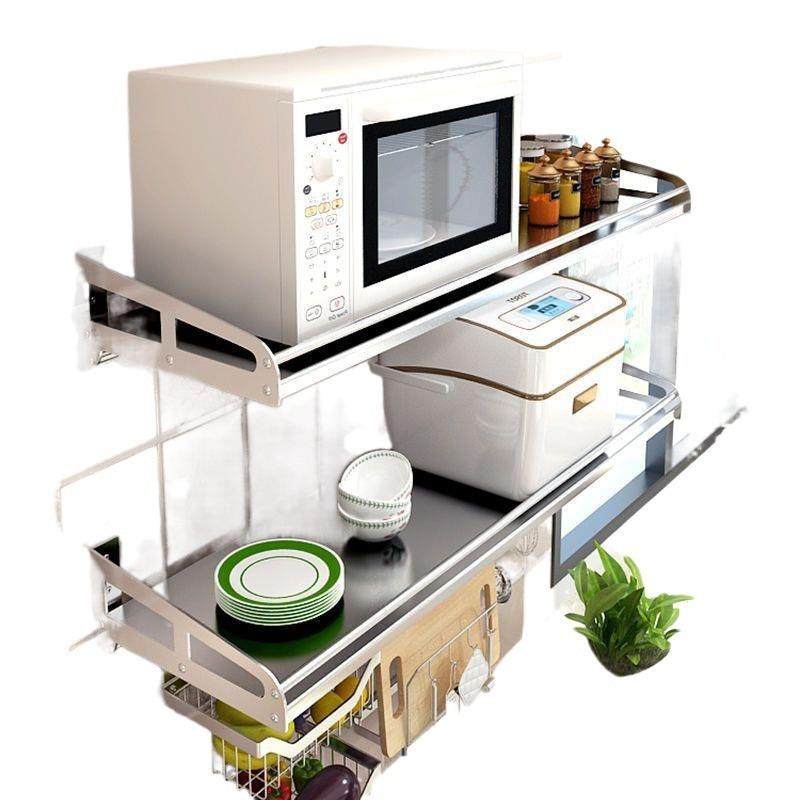 锈钢家用厨房置物架壁挂带护收架放调料微波炉电纳烤箱栏赵PYN不,淘宝优惠券,粉丝福利购,淘宝优惠卷