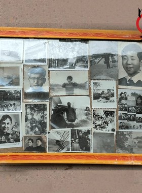 老式黑白照片老物件经典老相片80年代个收藏品老相框民宿装饰摆件