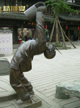 小孩子放风筝童趣人物玻璃钢制作铜雕制作城O市景观民俗雕塑制作