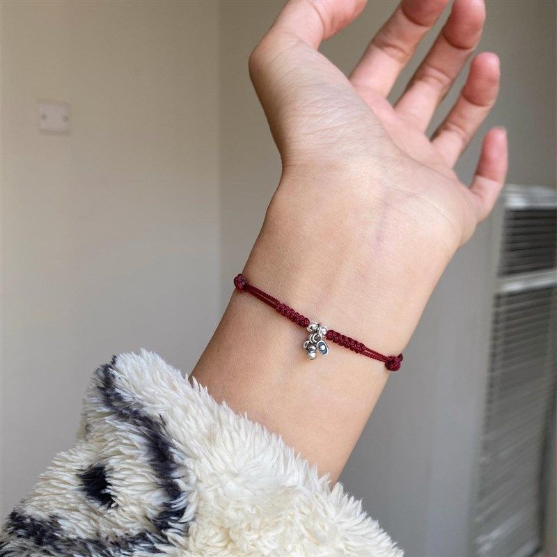 福禄财原创复古可爱t新年红绳春运925银葫芦元宝钱币手链 - 图0