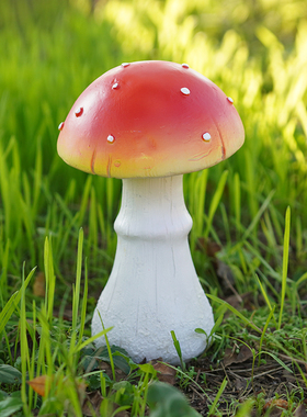 户外庭院景观装饰品花园盆栽盆景装饰迷你仿真蘑菇微景观草坪摆件