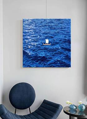 奶油风一艺帆术风顺沙发小背景墙挂画大海众客厅JZ251907玄关入户
