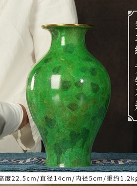 黄铜花瓶高温彩鲜花瓶轻奢插花玉净瓶观音净水瓶X家用桌面摆件