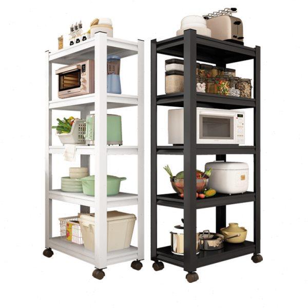 可移动厨房置物架落地多层收纳架微波炉烤箱储物带轮子家用铁架子,淘宝优惠券,粉丝福利购,淘宝优惠卷