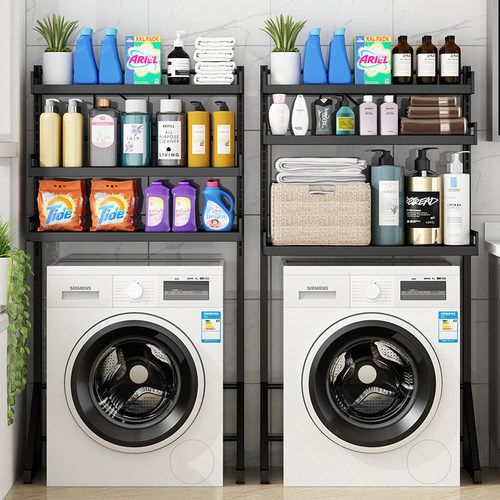 洗衣机置物架落地多层卫生间阳台浴室收纳波轮滚筒洗衣机上方层架 - 图1