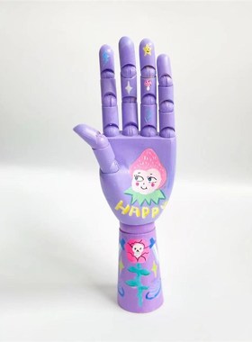 可爱手绘关节手摆件t装饰首饰收纳盒个性礼物猫咪