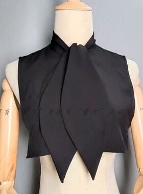 纯色打底树叶e型假领子白色大兔耳朵领结韩版内搭装饰领女黑色配