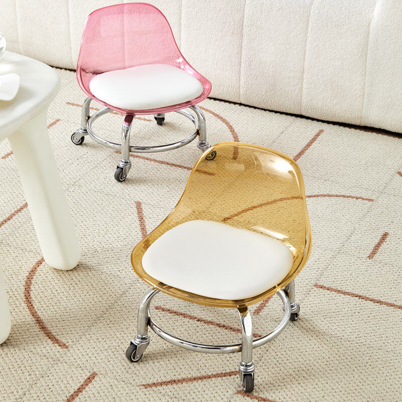 亚克力万向轮小凳子静音滑轮矮凳可移动带轮靠背小椅子带娃学步凳,淘宝优惠券,粉丝福利购,淘宝优惠卷