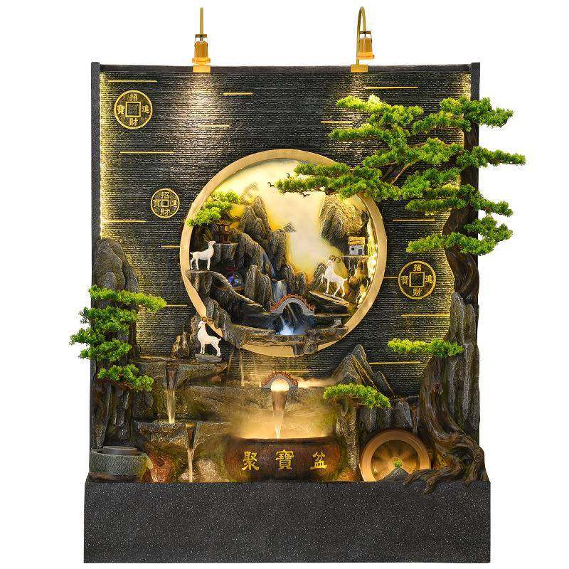 水幕流水屏风办公隔墙断装饰室室内庭外院假山鱼池喷泉UDC造景观,淘宝优惠券,粉丝福利购,淘宝优惠卷