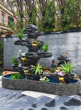 大型山流ZG-63828水喷泉摆件花家假庭院子造水池景鱼池室内室外庭