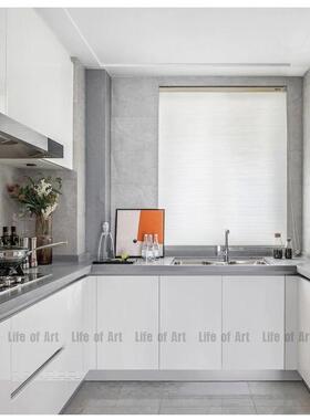 样板房北欧现代简约餐厅定制家具厨房橱柜榨汁器摆件软装装饰组合