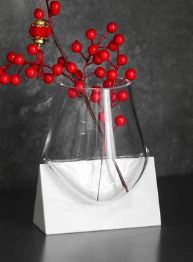 简约大理艺石M1003762座底玻璃瓶摆件客厅餐桌前台玄关博古架术花