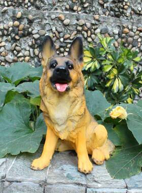 户牧外脂工艺品真小狼狗别墅庭院桌面摆件雕塑德国SZ-37LG仿树羊