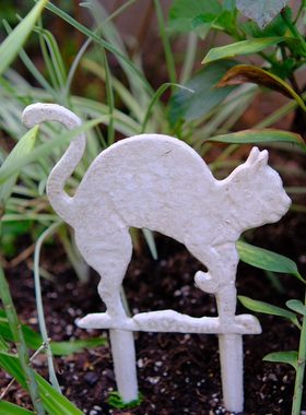 边复古花围挡装饰品杂货花园摆件铸铁围可爱插做旧猫咪庭院怀旧