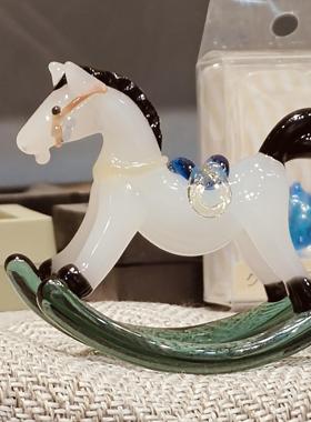 淄博琉璃非遗手工装饰品摇摇马桌面摆件马上有钱家居摆放玄关礼物