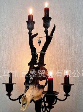 跨装牛牛头烛台装饰品摆件家居头创意修设计境庭院烛台牛YS-001牛