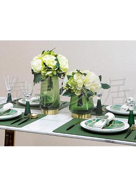 现代简样板间软装饰创意家居摆件品餐花艺桌餐约具套装组合