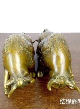 牛年招财纯铜牛摆件仿古铜器招财铜工艺品小号铜牛炒股铜牛华尔街