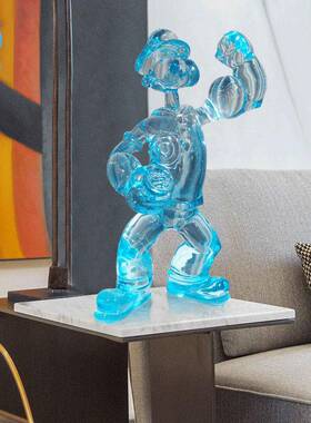 现代创水意透明板树脂大力艺品摆件酒店厅卡通水手大堂客样房玄关