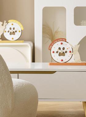 ozTYOS185oom俏皮柜猫公咪摆w件时钟家居饰品客厅玄关酒电视柜办