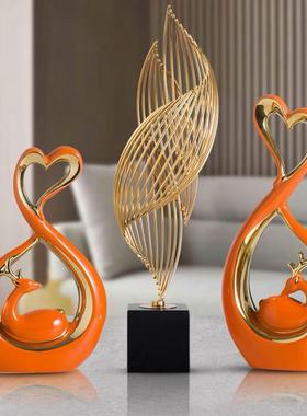 轻1146奢高档电柜摆件现代厅酒饰柜玄关办公室桌客面装视品工艺品