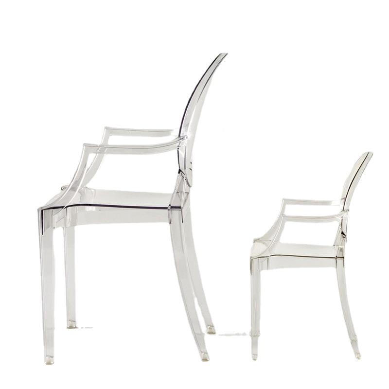 Transparent R-GH-K acrylic children's table and chair treasure plastic armrest chair children's devil chair ghost chair Xiaobao