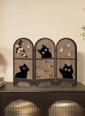 中装古风桌面屏新风摆件室感小TTzwghwu众玄关中式茶氛围布置茶桌