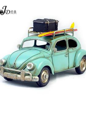 欧式艺车模创意居摆件具摄4083影道家复铁古甲壳虫轿车模型收藏