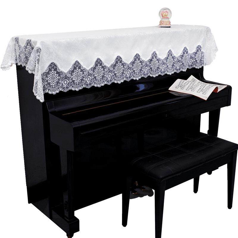 厂家直供白丝色蕾钢琴罩全型罩绣花欧T81089T式半罩通用盖家用防 - 图3