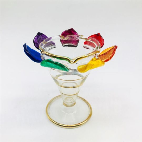 Egyptian handmade glass lotus candle holder, fragrance bottle ornaments, home soft decoration, exotic candle lamp holder