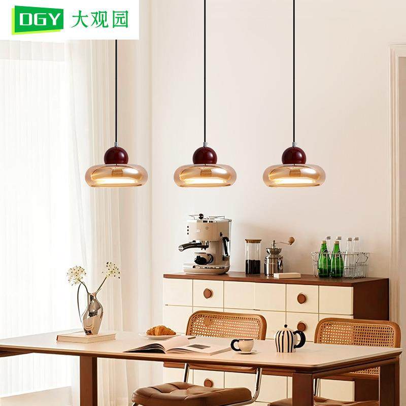 餐厅护眼吊灯中古风6氛围感琥玻璃创个性意吧台吊线520灯珀68L,淘宝优惠券,粉丝福利购,淘宝优惠卷