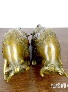 牛年招财纯铜牛摆件仿古铜器招财铜工艺品小号铜牛炒股铜牛华尔街