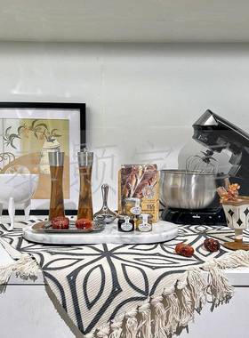 代中风格简合约样板房间厨房烘焙主题台面橱柜组套现装古软装饰品