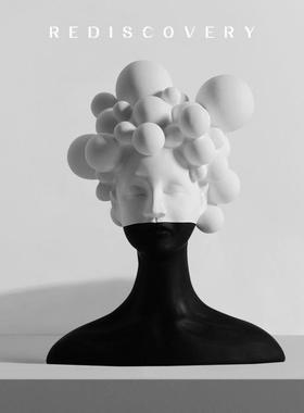 摆感小众轻客厅玄桌面AL102563书房件电奢视柜关艺术雕塑装饰品