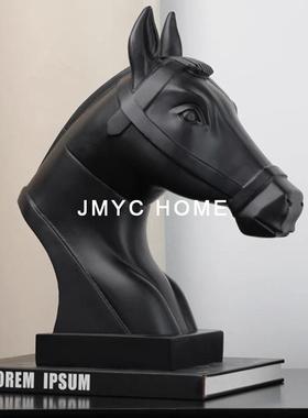 轻HPR奢意式树脂黑头塑雕摆件样板马房电视柜售楼部客厅白酒柜装