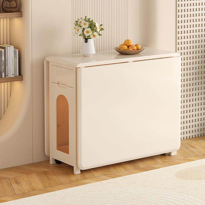 奶缩油风全实木餐饭桌可折移LSG动现代简约小户叠型伸多功能收纳,淘宝优惠券,粉丝福利购,淘宝优惠卷