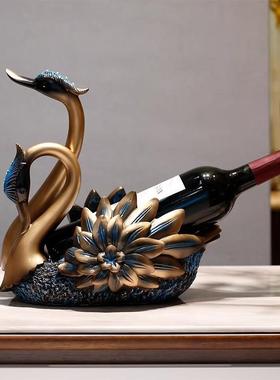 天鹅托红酒红架摆餐件高档家居客厅酒架子桌边柜酒轻奢酒柜2009装