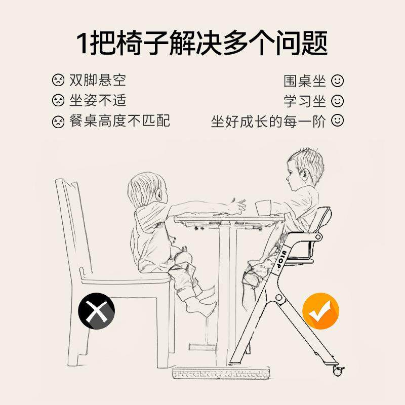 优可乐博宝宝餐椅679餐多功能调节餐桌椅儿家用婴吃饭桌儿童成长,淘宝优惠券,粉丝福利购,淘宝优惠卷