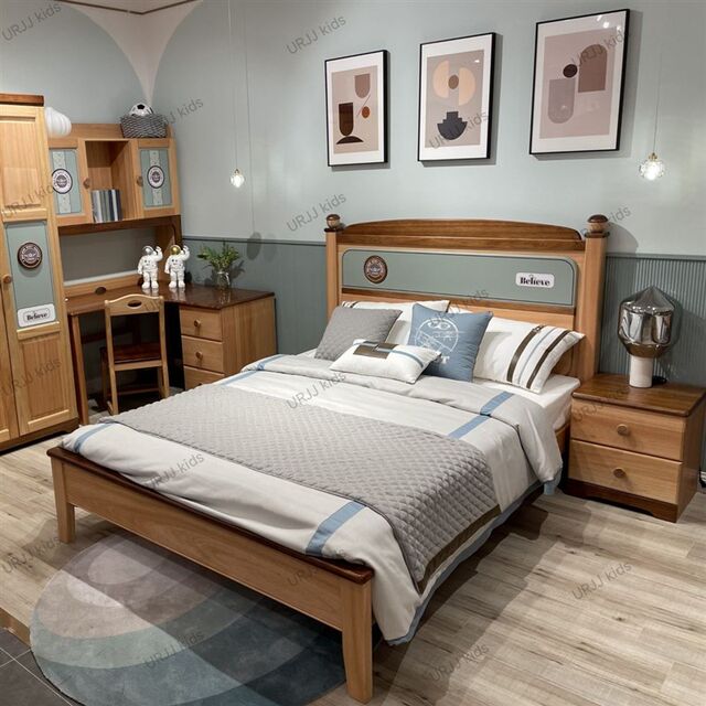 Yourun furniture all solid wood bed teen boy bed single bed children's furniture bed bedroom whole house suite