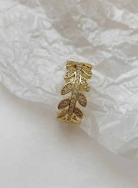 小众设计高级感金色麦穗戒指女网红时尚个性开口戒子简约装饰指环