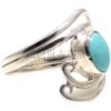 Handmade silver ring with turquoise ring, handmade ring, Tibetan ethnic style index ring