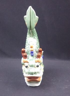 鳌鱼陶瓷工艺品摆件 石湾公仔 家居饰品客厅桌面摆设送礼 龙头鱼