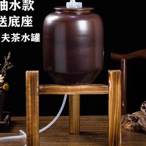 陶瓷水缸抽水款储水罐功夫茶具家用厨房存水桶净水壶10斤15斤30斤,淘宝优惠券,粉丝福利购,淘宝优惠卷
