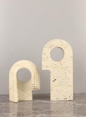 现代简约几何书仿洞石脂拱门玄型艺树术摆件房关电视柜家居1814装