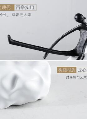 现代简ULP约间意式轻奢抽象摆人物雕塑艺品样板极简家居软装术饰