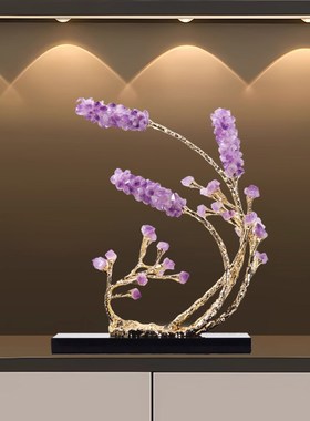 轻奢高端紫水晶增财o饰品电视柜酒柜客厅门厅装修店开业乔迁