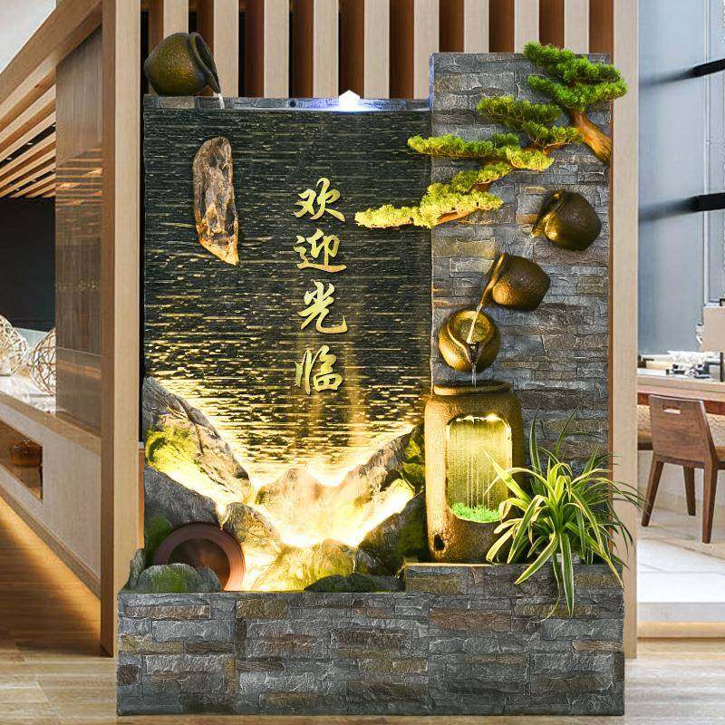 BGZ式客厅庭院景水幕墙假山流水喷泉新会所酒店景观造景装水饰摆,淘宝优惠券,粉丝福利购,淘宝优惠卷