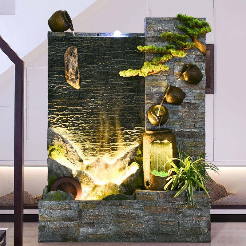 BGZ式客厅庭院景水幕墙假山流水喷泉新会所酒店景观造景装水饰摆,淘宝优惠券,粉丝福利购,淘宝优惠卷